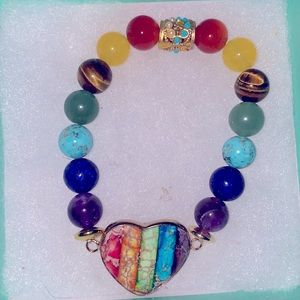 Boho Rainbow 🌈 Chakra Stretch bracelet